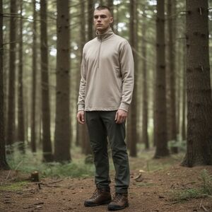 Men's Active Force Tan Apparel Heat Rententive Half Zip Pullover Size Large